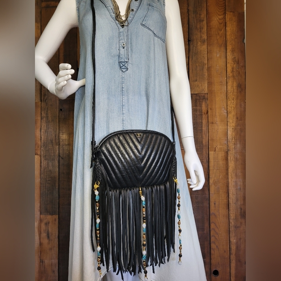 Valentino Garavani Quilted Crossbody Bag  Louis Vuitton fringe revamped upcycled - Picture 4 of 13